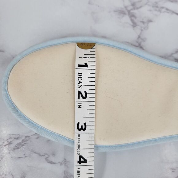 Angel Treads Vintage Blue Lace Women's House Slippers 60s Peep Toe - Picture 9 of 10